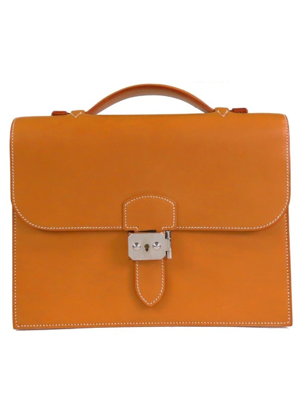 Hermes Sac a Depeches 27 Natural Silver Chamonix Business Bag